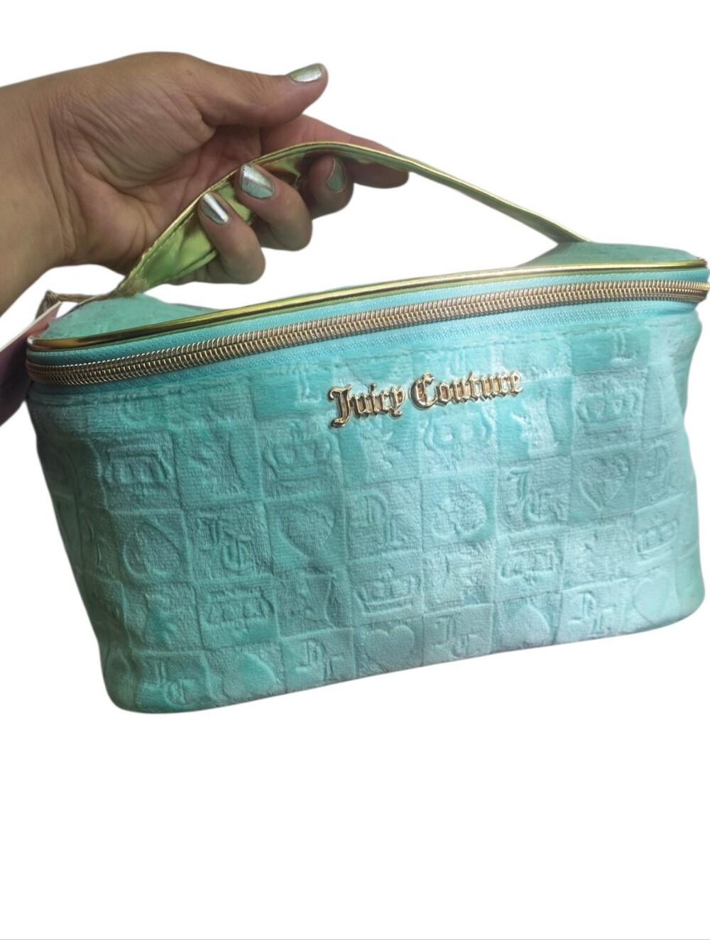 Juicy Couture Mint Green Quilted Cosmetic Wristlet